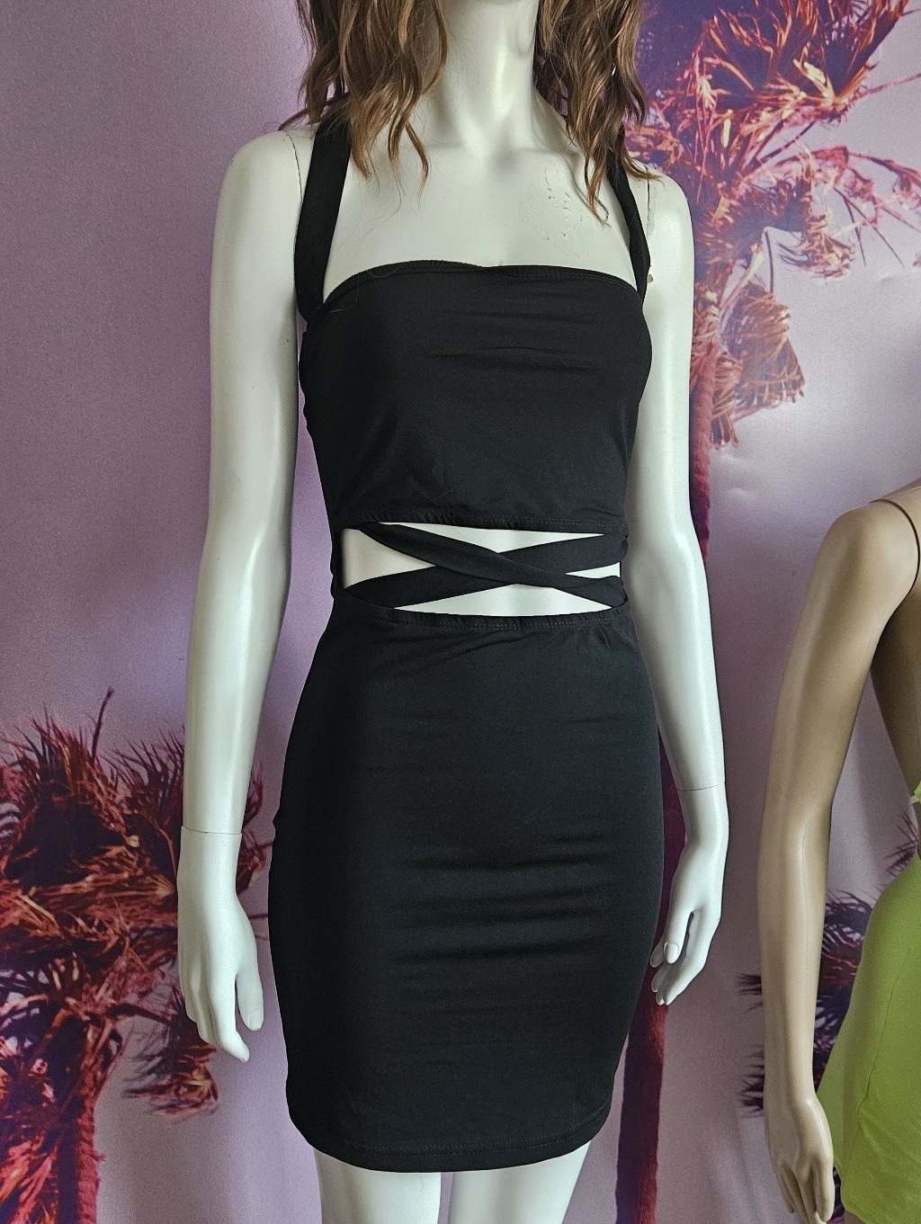 Fashion Nova Black Crisscross Cutout Mini Dress